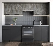 Zestaw szarych mebli kuchennych 240 cm N4-K50