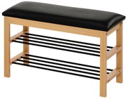 Czarny stojak na buty z siedziskiem G9-G04