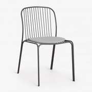 Krzesło Ogrodowe Ze Stali Anerina Grafitowa Szarość - Sklum