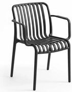 Plastowe krzesło TREGO z podłokietnikami, antracytowe