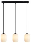 Czarno-biała lampa wisząca ze szklanym kloszem 14x72 cm Cava – Markslöjd