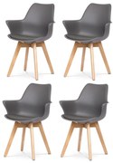Zestaw krzeseł do jadalni CT-771 GREY, 4 szt.