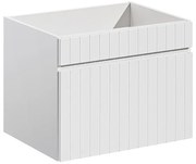 Szafka pod umywalkę wisząca ryflowana biała - 60 cm - SATARA