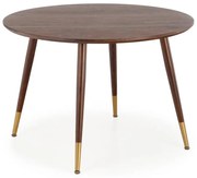 Stół okrągły DOMENICO 110x110 orzech/złoty HALMAR