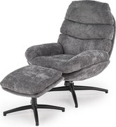 Fotel DARIO szary z podnóżkiem