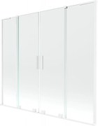 Mexen Velar L Duo parawan nawannowy 2-skrzydłowy rozsuwany 170 x 150 cm, transparent, biały - 896-170-003-02-20