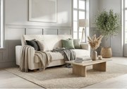 Wersalka HAVEN 210 cm – elegancka sofa rozkładana z pojemnikiem na pościel biała