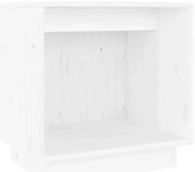 Biała drewniana minimalistyczna szafka nocna E2-S19