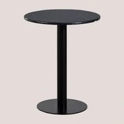 Okrągły Stolik Barowy Ø60 Cm Z Marmuru Rocher Marmur Nero Marquina & Czarny - Sklum