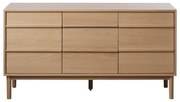 Niska komoda w dekorze dębu 75x140 cm Ponza – Unique Furniture