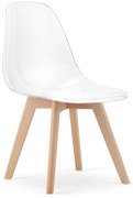 Transparentne krzesło KITO z bukowymi nogami