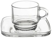 Orion Zestaw szklanych kubków z podstawkami Cozy 6szt., 0,091 ml, 91 ml