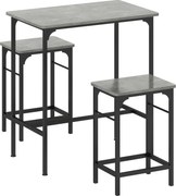 Zestaw do baru HOMCOM z stołkami - Stół z 2 krzesłami z antypoślizgowymi podkładkami, Szary