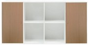 Biała komoda ścienna w dekorze dębu Hammel Mistral Kubus, 136 x 69 cm