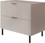 Szafka pod umywalkę, Kaszmir + czarny uchwyt, 80 x 77 x 46 cm, nogi czarne + Blat