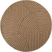 Dywan zewnętrzny Timber Geometria beżowy koło 120 cm x 120 cm