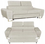 Sofa kanapa Bosso salon Family meble beżowa welur reg zagłówek