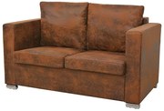 Przytulna brązowa sofa dwuosobowa M8-T11