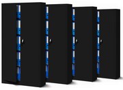 Zestaw 4x biurowa szafa metalowa na akta JAN H, 900 x 1950 x 400 mm, czarna