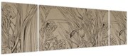 Obraz - Kontury roślin (170x50 cm)