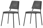 Zestaw krzeseł do jadalni Lima Grey and Black, 2 szt.