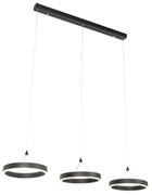 Lampa wisząca czarna owalna z LED 3-stopniowy ściemniacz 3-światła - LyaniDesignerski Oswietlenie wewnetrzne