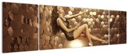 Obraz kobiety w złotym pokoju (170x50 cm)