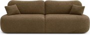Sofa AVERIO Rozkładana Dwuosobowa Brązowa Boucle Nowoczesna