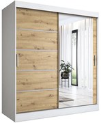 Szafa przesuwna 180 cm biel + dąb artisan A9-H17