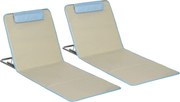 Outsunny Zestaw 2 Mat Plażowych, Regulowane, Składane, 124Dł x 53Szer x 37-50Wys cm, Beżowy