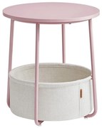 Stolik boczny NOIRA różowy/biały