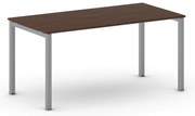 Stół konferencyjny do biura PRIMO SQUARE, 160x80 cm, szaro-srebrna podstawa, orzech