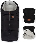 PETITE&MARS - Zestaw śpiwór 3w1 JIBOT + mufki JASIE czarny