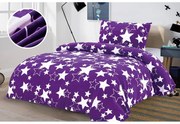 PrzytulneMieszkanie.pl PrzytulneMieszkanie.pl Pościel z mikropluszu STAR fioletowa Rozmiar pościeli: 70 x 90 cm | 140 x 200 cm