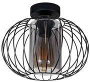 Żyrandol natynkowy CORRINI 1xE27/60W/230V śr. 25 cm czarny/szary