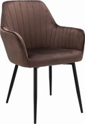 Brązowe welurowe eleganckie krzesło do stołu T8-B82