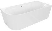 Mexen Mia wanna wolnostojąca narożna prawa 160 x 80 cm, biała, przelew chrom - 52691608000P-01