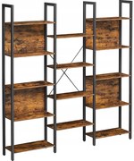 Podwójny Regał Metalowy W Stylu Loft Rustykalny Brąz C3-A21