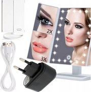 Lusterko Do MAKIJAŻU Kosmetyczne Rozkładane Powiększane ŚWIATŁA LED | VOLAN