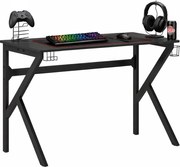 Czarne biurko gamingowe z uchwytami B4-R97