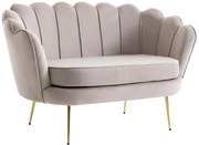 Kanapa 2 osobowa muszla z brązowoszarego weluru - DANDELION Pascala Morabito