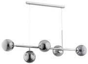 Żyrandol na lince DANSA 5xE14/10W/230V szary/chrom błyszczący