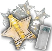 Łańcuch świetlny gwiazda bożonarodzeniowa, ciepła biel, 10 d