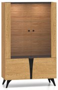 Witryna niska HESTIA 2W2D 95cm dąb/czarna ML MEBLE