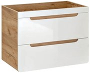 Szafka pod umywalkę  z szufladami 80 cm Biały połyskG6-R01