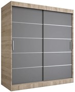 Szafa przesuwna dąb sonoma + antracyt 180 cm N0-N21