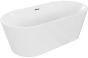 Mexen Luna wanna wolnostojąca 140 x 75 cm, biała, przelew chrom - 52031407500-01
