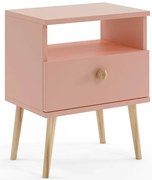 Różowa szafka nocna na wysokich nóżkach K4-E22