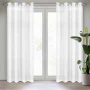 Firana nowoczesna na przelotkach z efektem deszczyku biała 140x250 cm