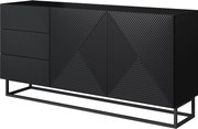 Komoda Asha 167 cm z szufladami i metalowymi nogami - czarny mat